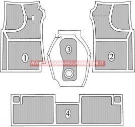 SERIE COMPLETA TAPPETI IN GOMMA SENZA BAULE (A QUADRETTI)