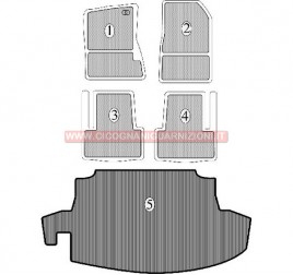 SERIE COMPLETA TAPPETI IN GOMMA (parasbruffi esclusi)
