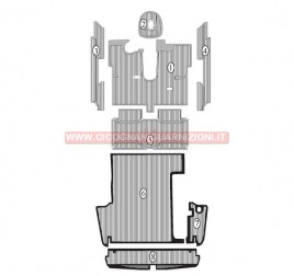 SERIE COMPLETA DI TAPPETI IN GOMMA GRIGIA (CON BAULE NERO)