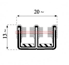 CANALE SCORRIVETRO DOPPIO 20mm