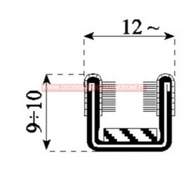 CANALE SCORRIVETRO 12mm