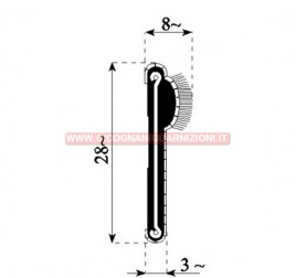 RASCHIAVETRO 28mm INOX (STECCA DA 1mt)