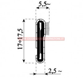 RASCHIAVETRO 17,5mm INOX (STECCA DA 1mt)