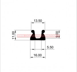 PROFILO IN GOMMA N°1001