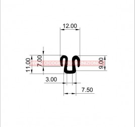 PROFILO IN GOMMA N°794